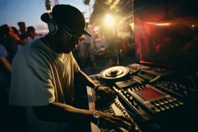 DJ performing at event