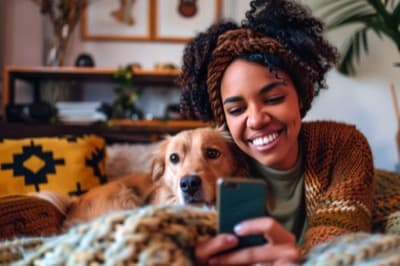 Content creator with pets